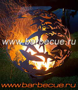 Костровая чаша для огня Fire Pit. Огненный шар из стали. Огненная сфера для дачи - подарок необычный недорого в Москве. 