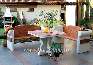 Садовая мебель: стол + 2 скамейки - 25500 руб.